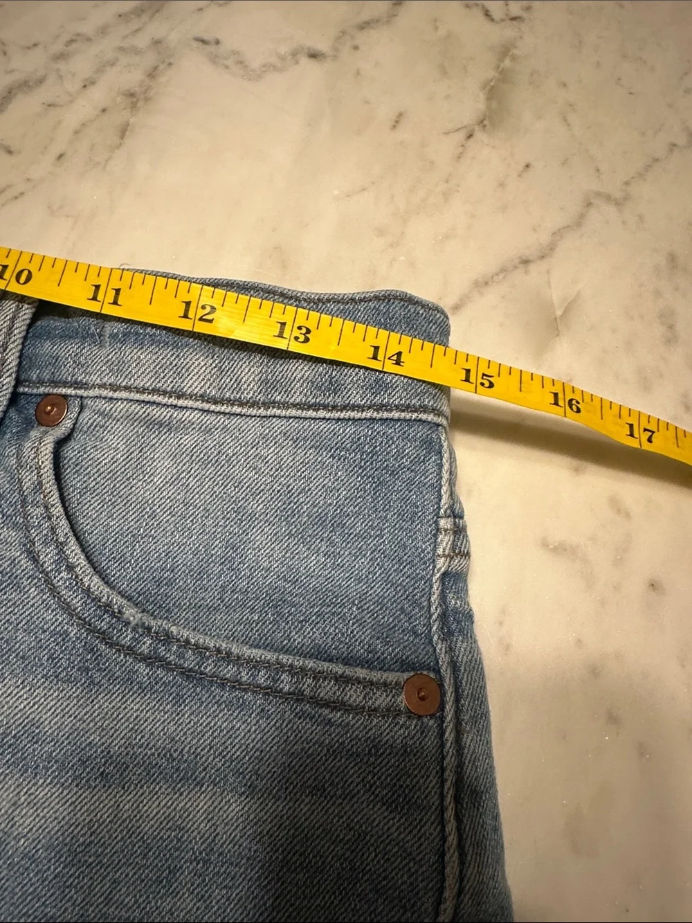 Madewell Light Wash Rolled Fray Hem Denim Shorts high rise denim shorts size 27